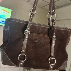 Coach brown velour purse